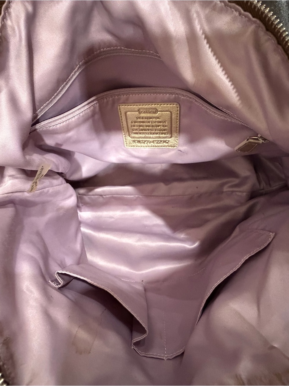 Coach Poppy Brown Signature Shoulder Tote with Gold Trim - Picture 11 of 14